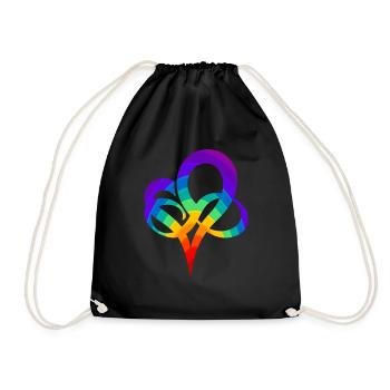 Regenbogen Herz - Turnbeutel - Schwarz - Vorne
