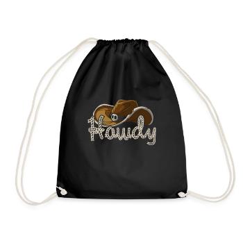 Chapeau de cowboy cheval cowboy - Sac de sport léger - noir - Devant