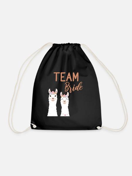 Team Bride Braut Alpaka Lama JGA Junggesellin - Turnbeutel - Schwarz