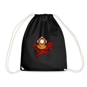Deep Sea Octopus Deep Sea Diver or Teacher Gesche - Drawstring Bag - black - Front