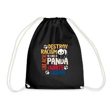 Anti racism sayings - Drawstring Bag - black - Front