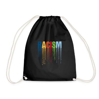 Anti racism sayings - Drawstring Bag - black - Front