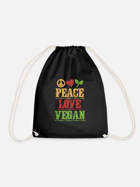 Vegan - Turnbeutel - Schwarz