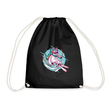 T-shirt ski licorne / ski licorne - Sac de sport léger - noir - Devant