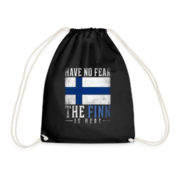 Finland nationality - Drawstring Bag - black - Front