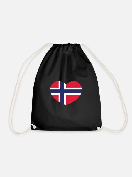 Norwegen Herz - Turnbeutel - Schwarz