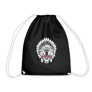 Indianer - Turnbeutel - Schwarz - Vorne