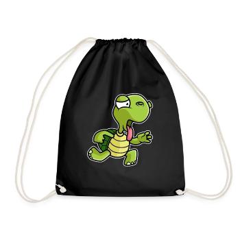 Tortue fitness drôle - Sac de sport léger - noir - Devant