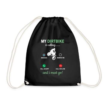 Mein Dirtbike Ruft - Turnbeutel - Schwarz - Vorne