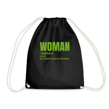 Woman Definition - Drawstring Bag - black - Front