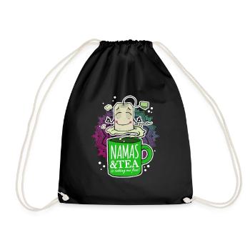 Tee Yoga Entspannung Teetrinker - Turnbeutel - Schwarz - Vorne