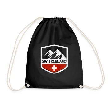Schweiz - Turnbeutel - Schwarz - Vorne