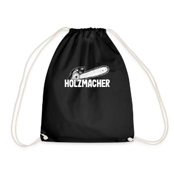 Holzmacher Holzfäller Waldarbeiter Forstwirt Holz - Turnbeutel - Schwarz - Vorne