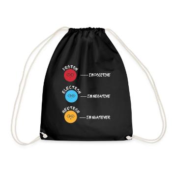 Proton electron neutron - Drawstring Bag - black - Front