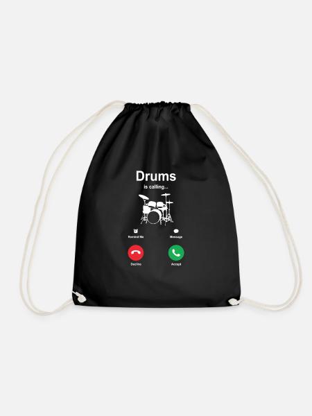 Drums - Drawstring Bag - black