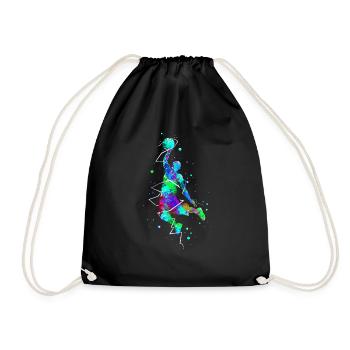Basketball dunk basketball player - Drawstring Bag - black - Front