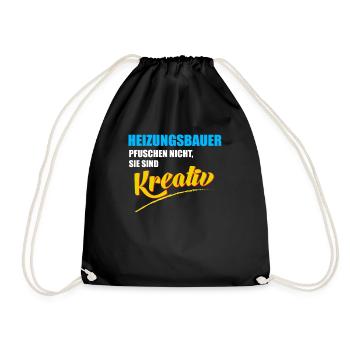 Heizungsbauer Berufe Heizungsbau Installateur - Turnbeutel - Schwarz - Vorne