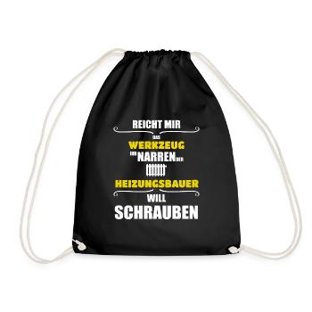 Heizungsbauer Berufe Heizungsbau Installateur - Turnbeutel - Schwarz - Vorne