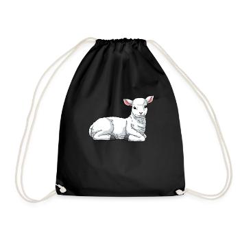 Agneau mouton mouton domestique - Sac de sport léger - noir - Devant