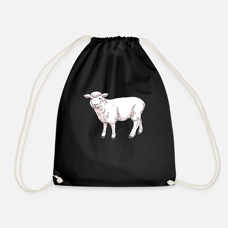 Sheep domestic sheep - Drawstring Bag - black