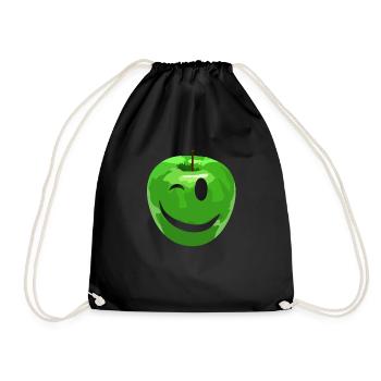 Apfel Wink Apple - Turnbeutel - Schwarz - Vorne