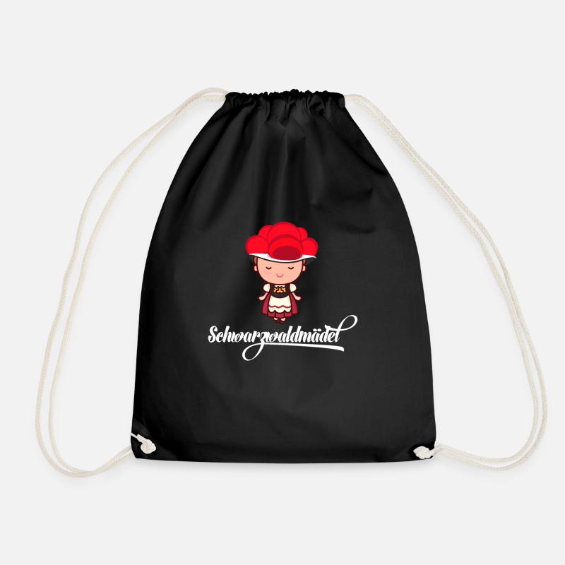 Schwarzwaldmädel Bollenhut Tracht Schwarzwald - Turnbeutel - Schwarz