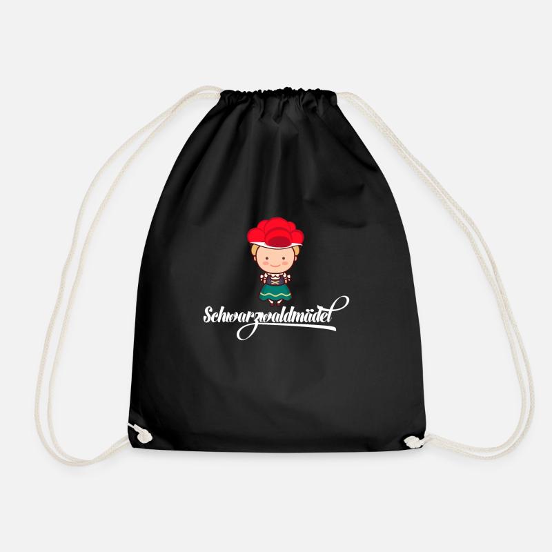 Schwarzwaldmädel Bollenhut Tracht Schwarzwald - Turnbeutel - Schwarz