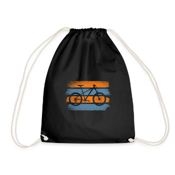 Cycling Tour Retro Radler - Drawstring Bag - black - Front