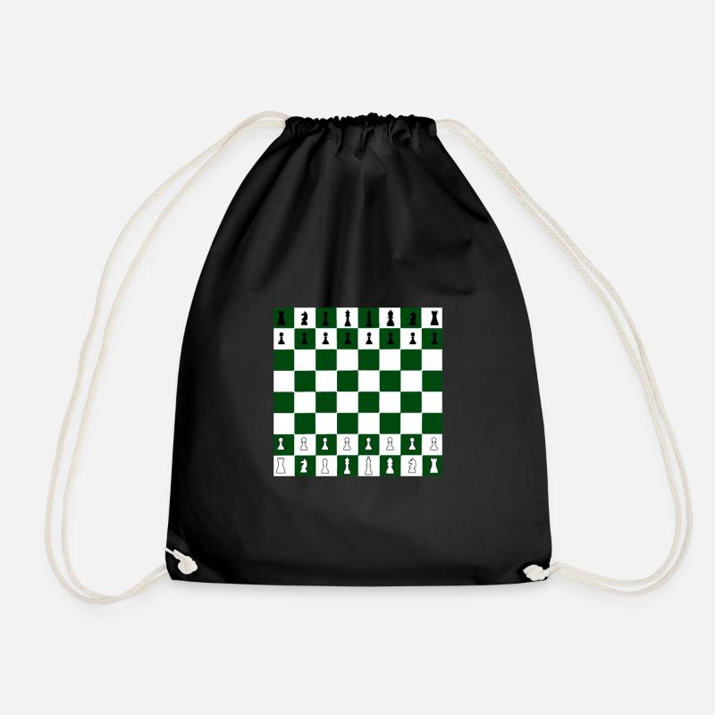 Chess chess board game of chess - Drawstring Bag - black