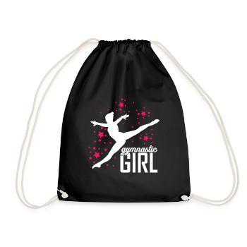 Cadeau fille gymnaste gymnaste - Sac de sport léger - noir - Devant