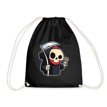 Grim Reaper Victory Funny - Drawstring Bag - black - Front