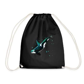 Orca - Drawstring Bag - black - Front
