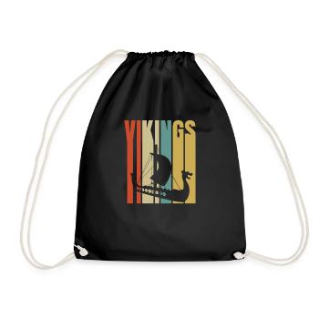 Wikinger Vikings - Turnbeutel - Schwarz - Vorne