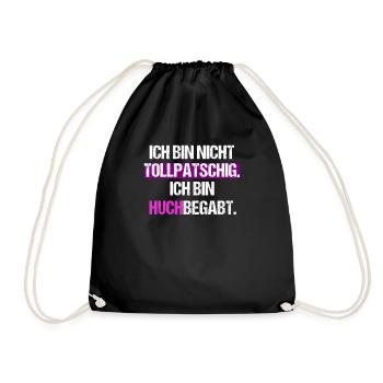 huch begabt hoch begabt - Turnbeutel - Schwarz - Vorne