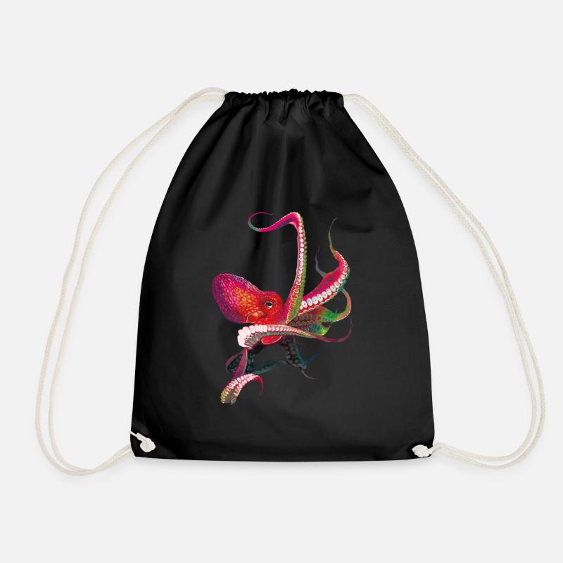 Cooler Ocean Octopus-Stil - Turnbeutel - Schwarz