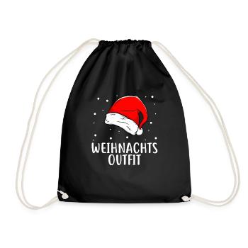 Weihnachtsoutfit Weihnachten Geschenk Lustig Weihn - Turnbeutel - Schwarz - Vorne