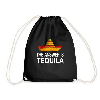 Die Antwort Tequila Mexico Party - Turnbeutel - Schwarz - Vorne