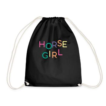 Chevaux cheval fille cheval fille cadeau - Sac de sport léger - noir - Devant