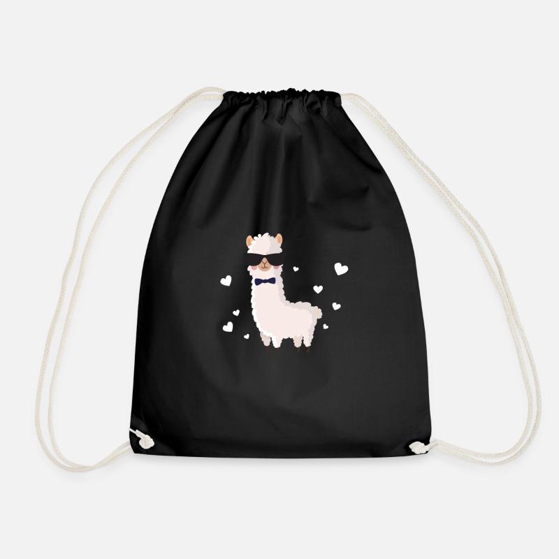 Alpaka Cute - Turnbeutel - Schwarz