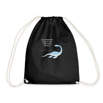 Nessie Loch Ness Monster - glaube an mich - Turnbeutel - Schwarz - Vorne