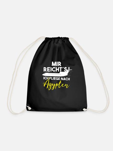 Mir reichts ich fliege in die Ägypten Urlaub - Turnbeutel - Schwarz
