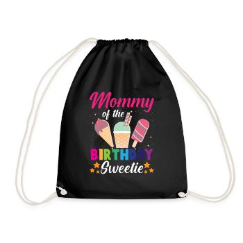 Anniversaire maman crème glacée princesse enfant - Sac de sport léger - noir - Devant