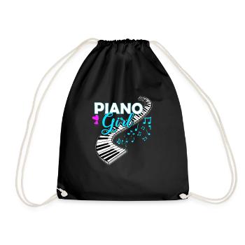 Damen Piano Player Geschenk Mädchen Keyboard Musik - Turnbeutel - Schwarz - Vorne