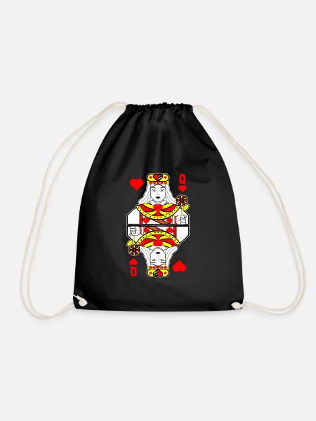 Carte à jouer coeur femme - Sac de sport léger - noir