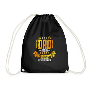 Electrician father - Drawstring Bag - black - Front