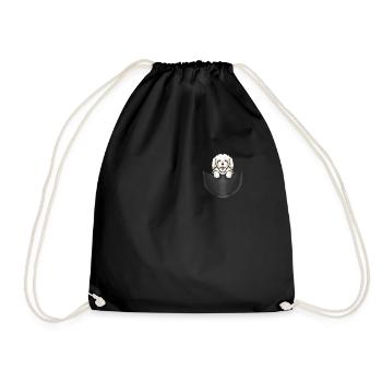 Chien bichon havanais dans la poche de poitrine - Sac de sport léger - noir - Devant