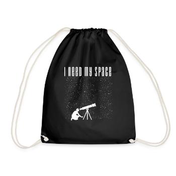 I need my space future astronaut shirt - Drawstring Bag - black - Front