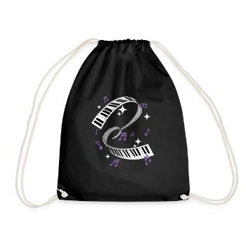 Impressionnant clavier de piano cadeau impression joueur de piano - Sac de sport léger - noir - Devant