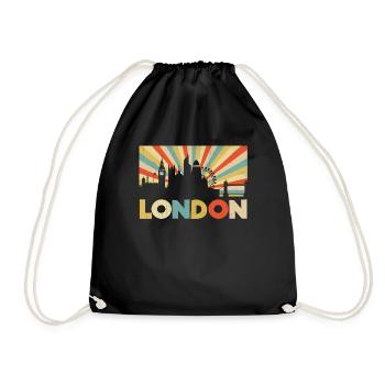 Vintage London Souvenir - Retro Sunshine London Sk - Drawstring Bag - black - Front
