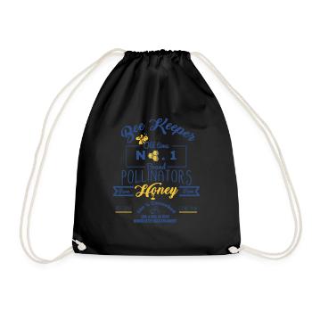 Bee Keepers Pollinators Honey Farmer Bottle Label - Drawstring Bag - black - Front